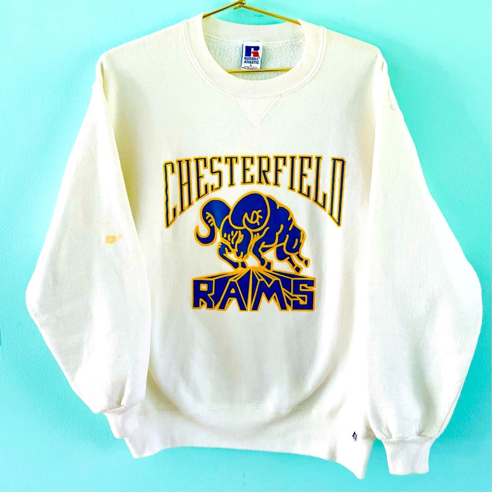 Vintage Chesterfield Rams Sweatshirt 90s Russell Athletic Streetwear 90s VTG L